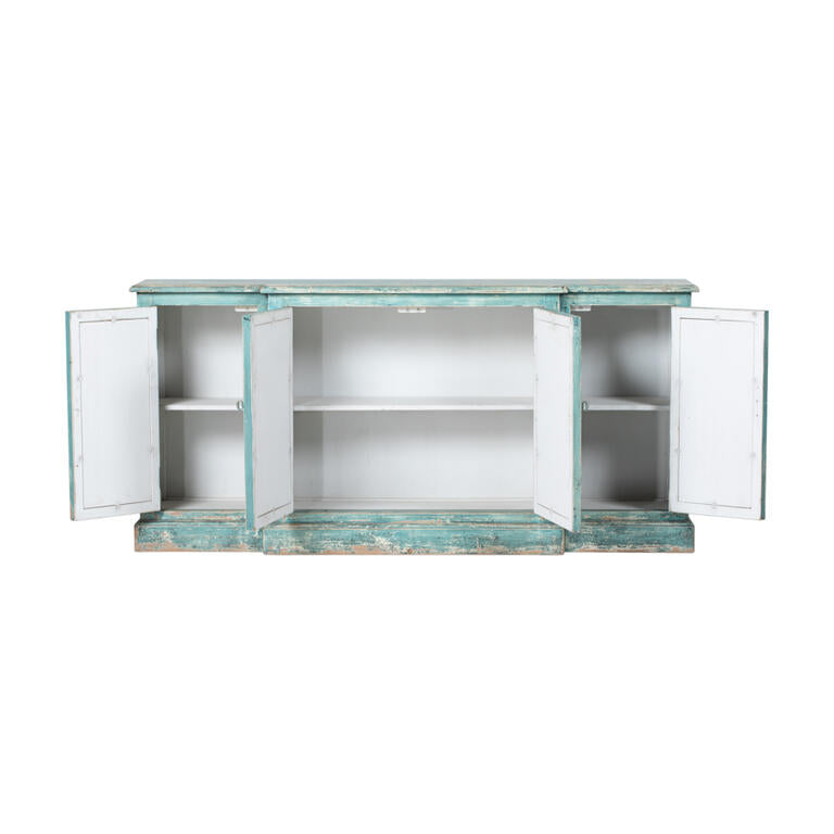 Cómoda verde de pino con 4 puertas Jinming