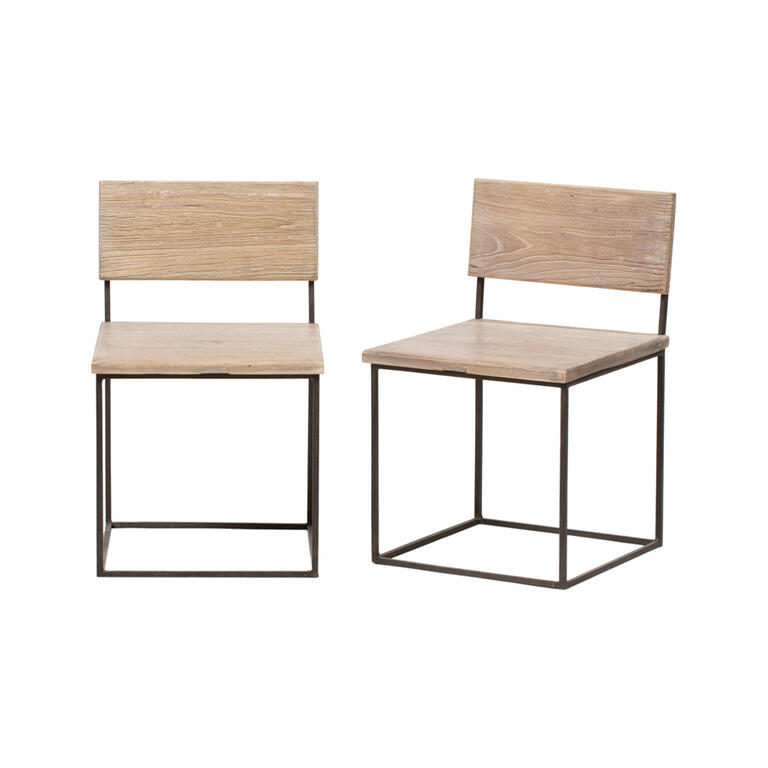 Silla de pino y hierro Urueña