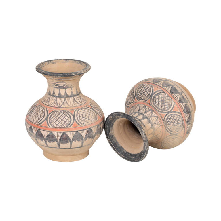 Jarrón multicolor de barro cocido Anwen