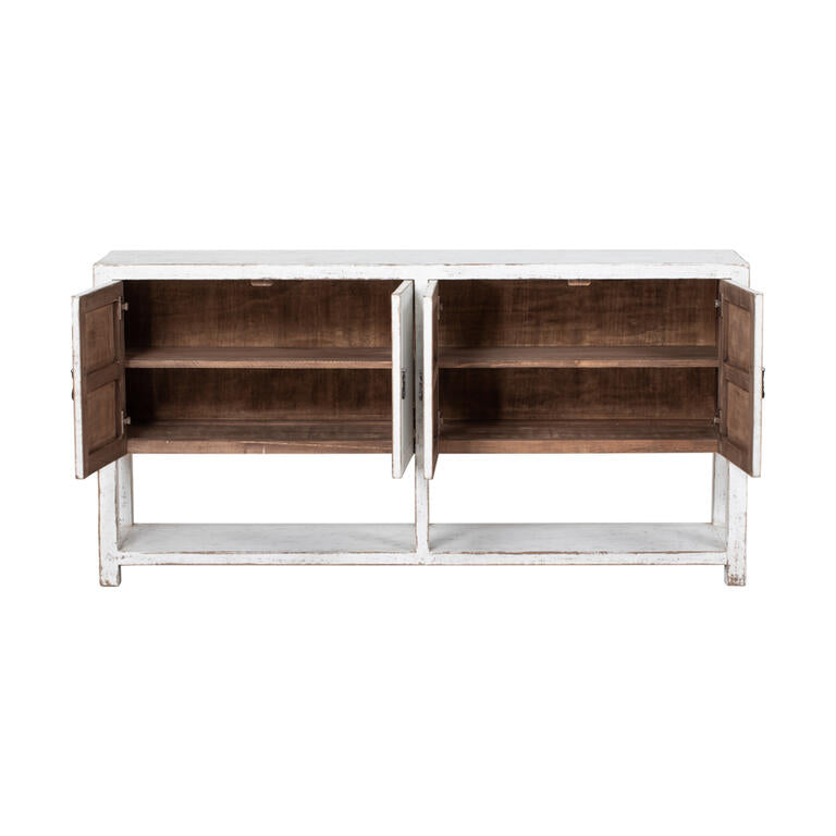Cómoda blanca de pino con 4 puertas Hongfeng