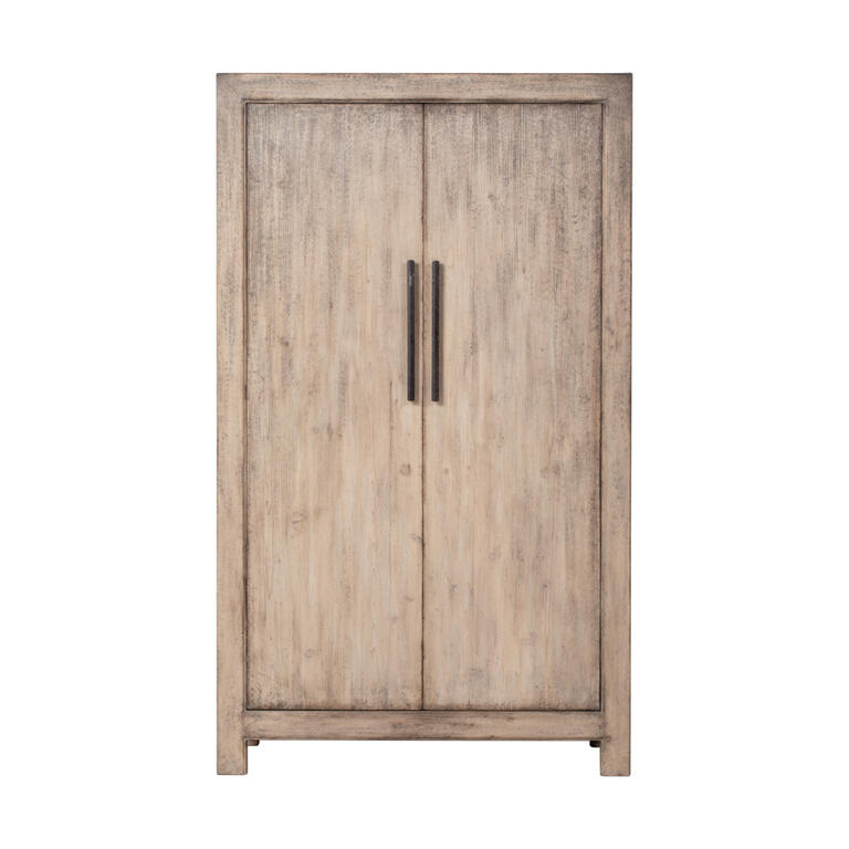 Armario natural de pino con 2 puertas Yalian