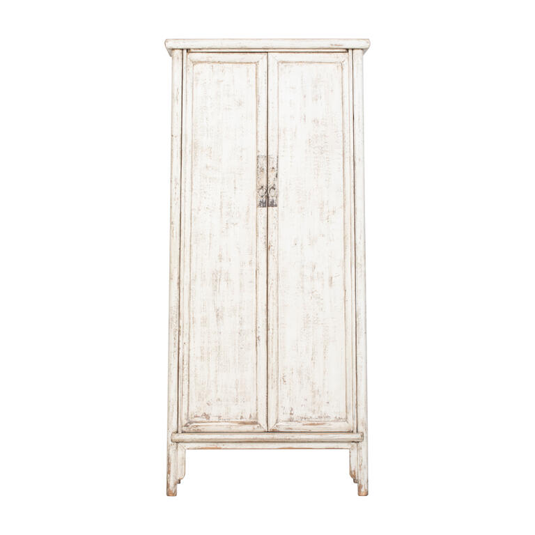 Armario blanco de pino con 2 puertas y 2 cajones Alberche