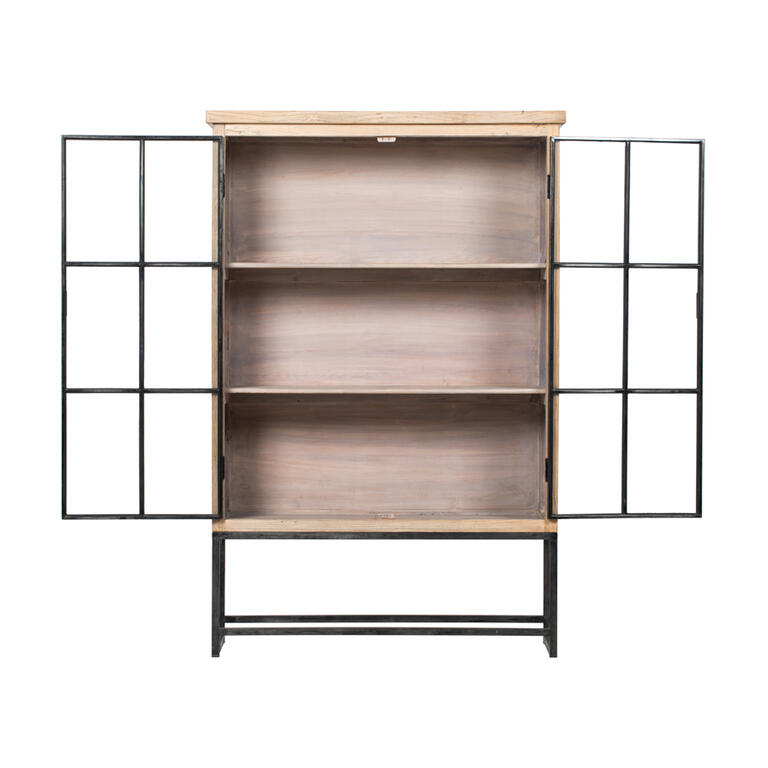 Vitrina natural de pino con 2 puertas Narcea