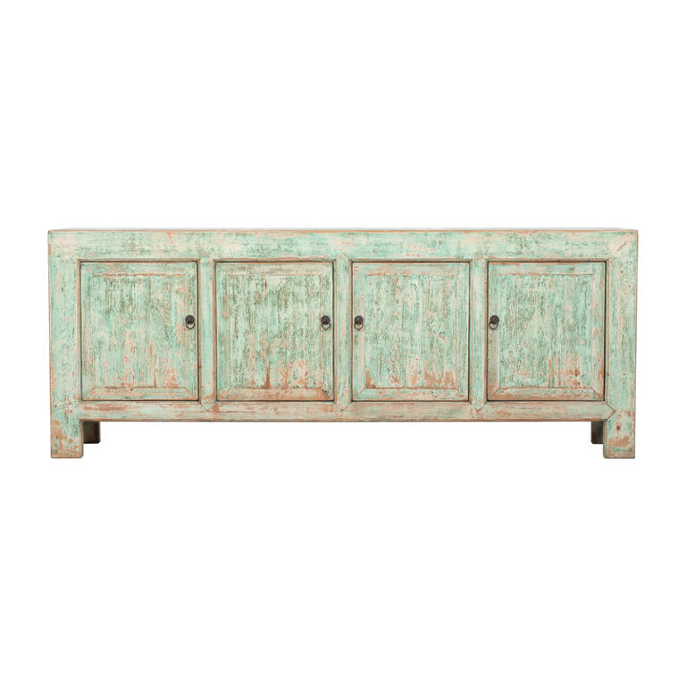 Cómoda verde de pino con 4 puertas Ningrui