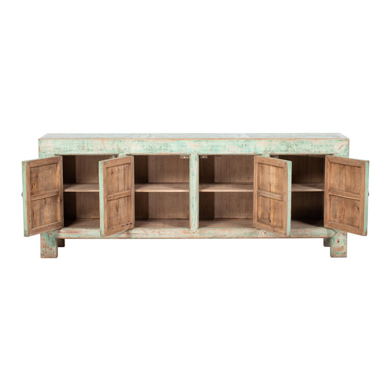 Cómoda verde de pino con 4 puertas Ningrui