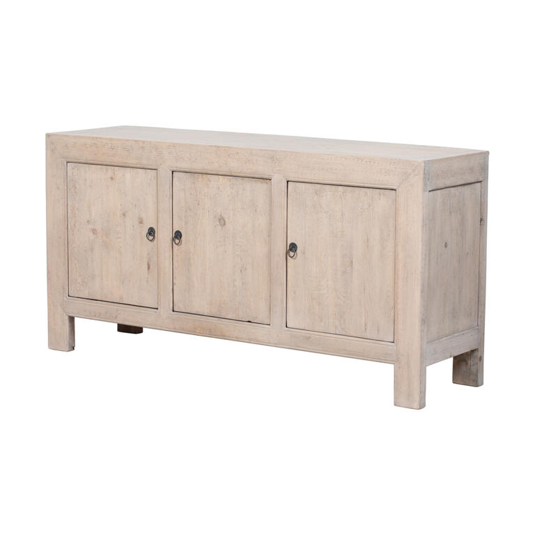 Cómoda natural de álamo con 3 puertas Shulan