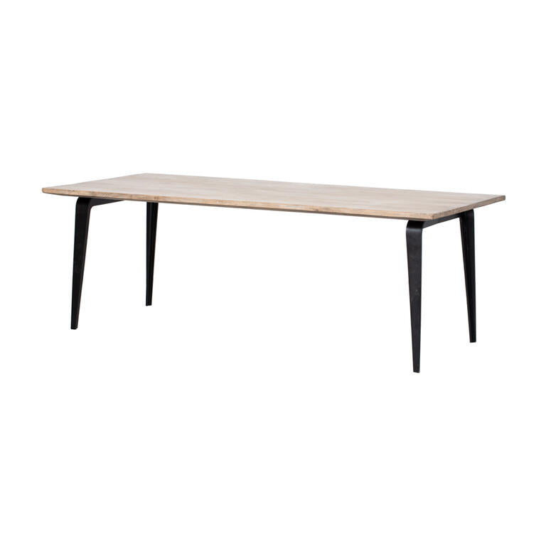 Mesa de comedor natural de pino y hierro 220 cm Zhuhe