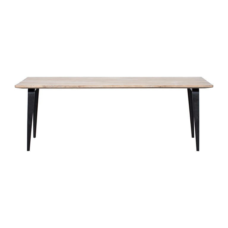 Mesa de comedor natural de pino y hierro 220 cm Zhuhe