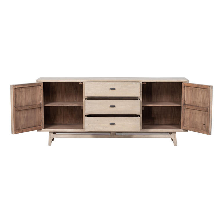 Cómoda natural de olmo con 2 puertas y 3 cajones Junmei