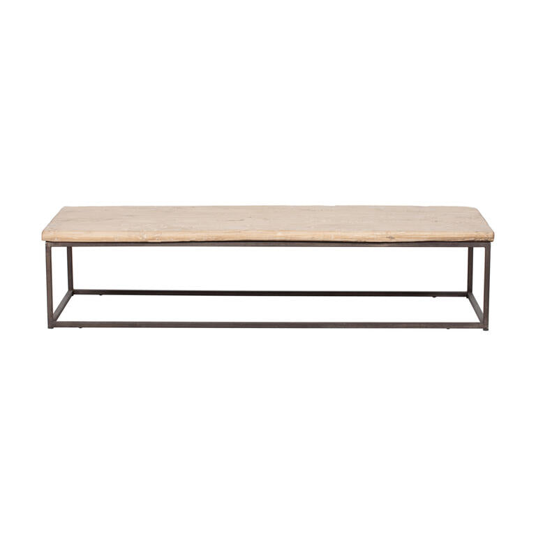 Mesa de centro natural de olmo y hierro Críalo