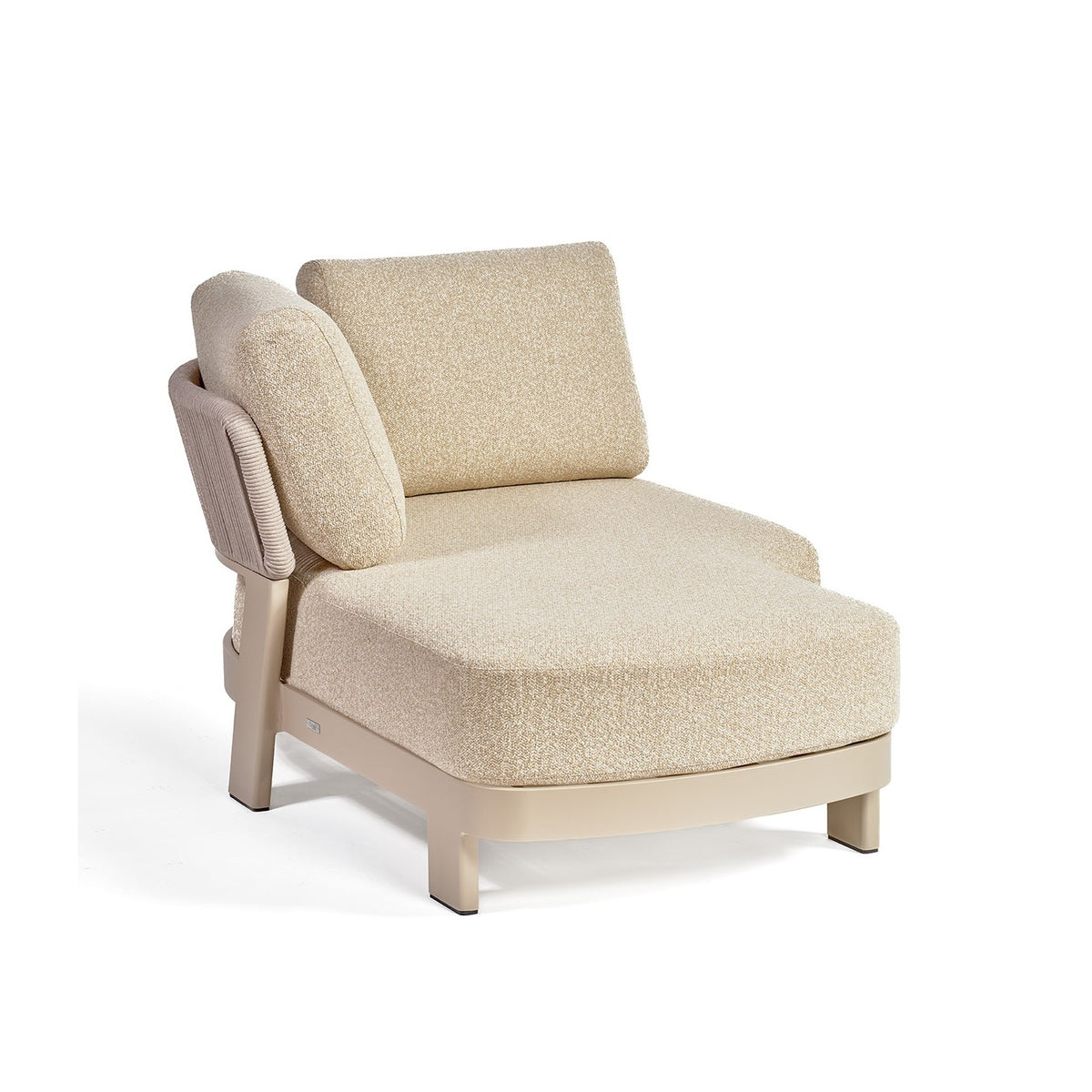 Chaise longue de exterior de cuerda arena lado derecho Luarca
