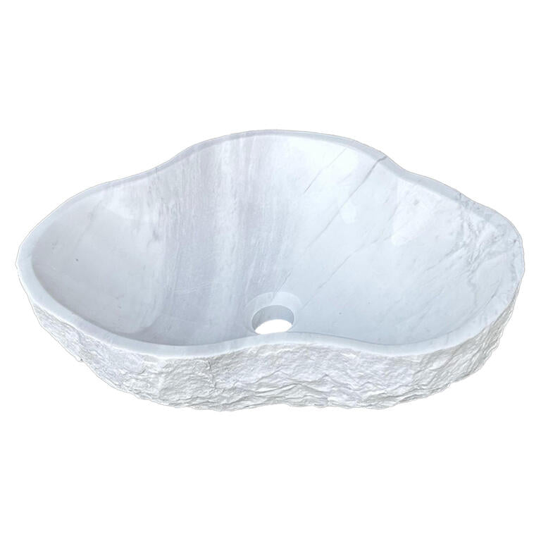 Lavabo irregular blanco de mármol Dolomita