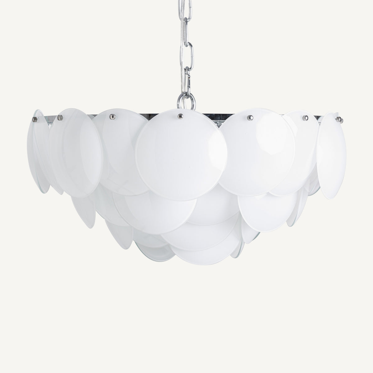 Lámpara colgante de cristal blanco Cantallops