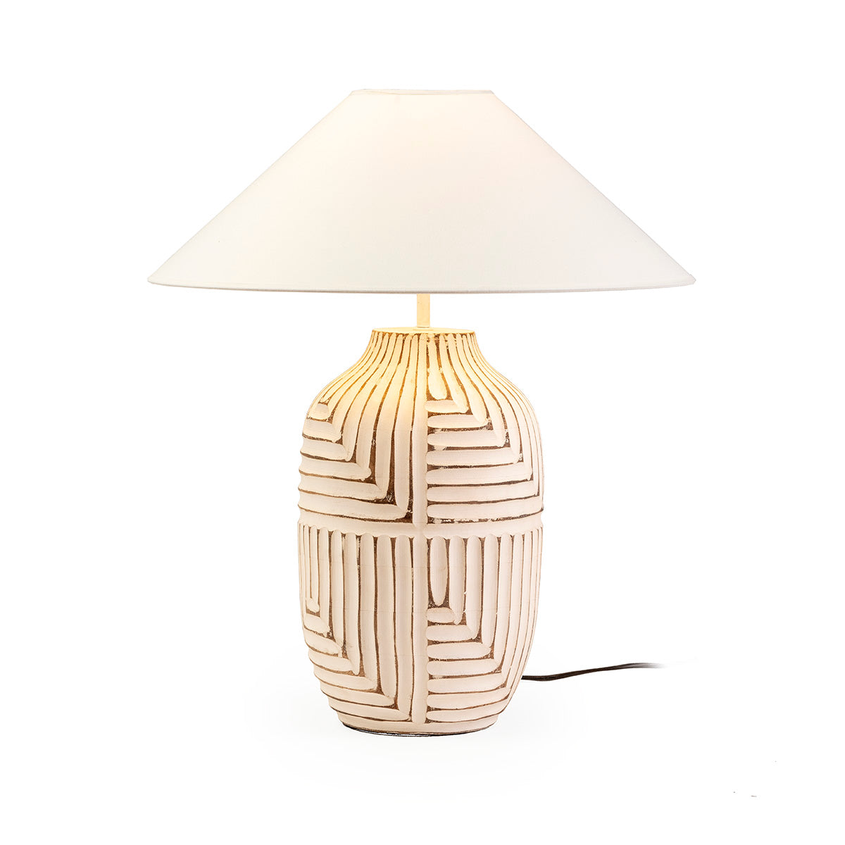 Lámpara de sobremesa de madera de mango Égkomi