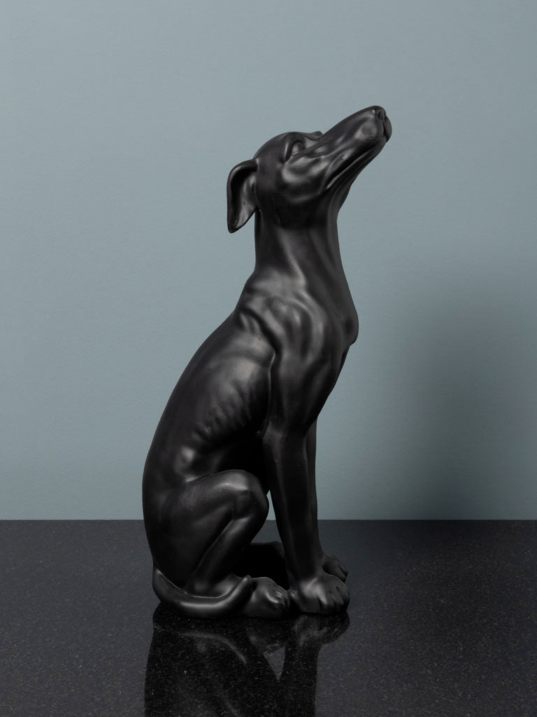 Figura Galgo Sentado Pátina Mate - #pino_y_jacaranda#