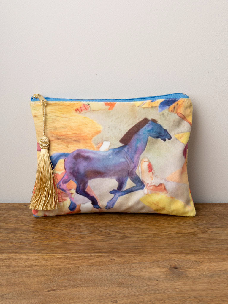Monedero Caballo con Pompón Dorado - #pino_y_jacaranda#