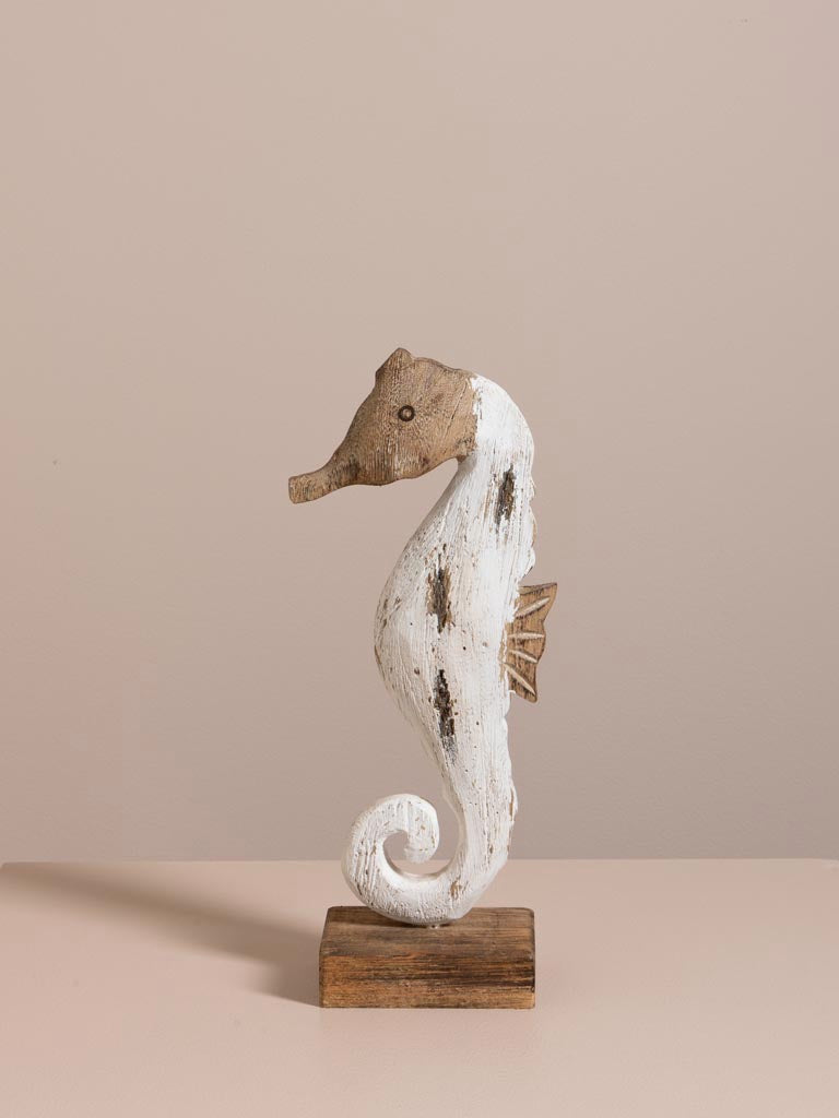Caballito de Mar sobre Base de Madera Pequeño - #pino_y_jacaranda#