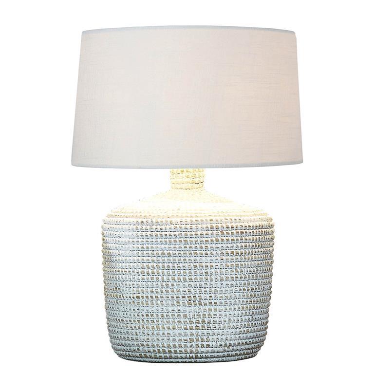 Lámpara de mesa natural de seagrass con pantalla de lino Perlora