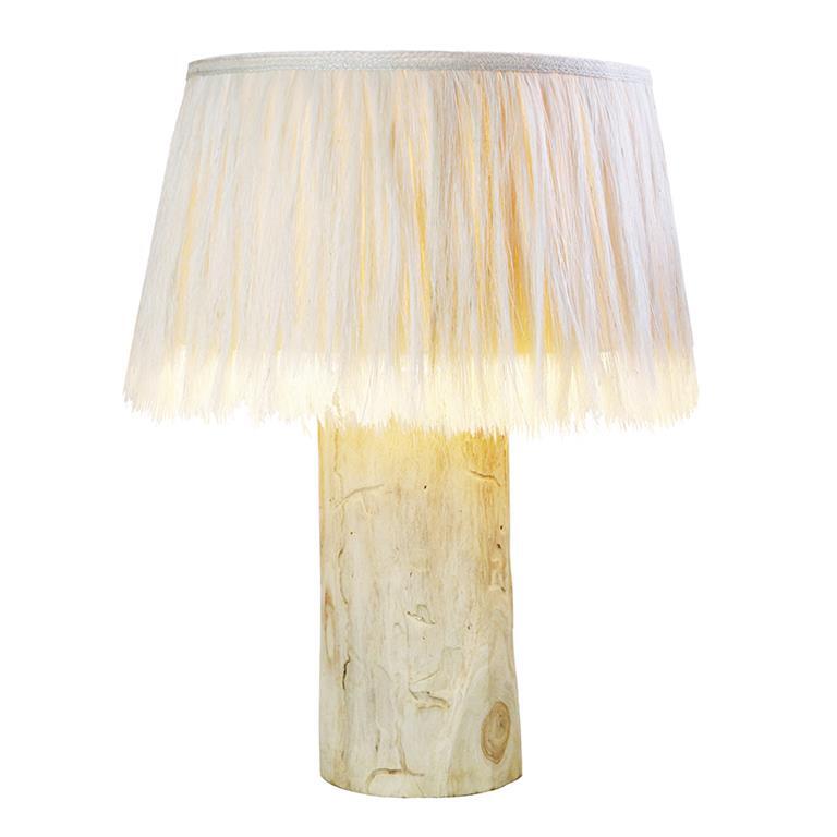 Lámpara de mesa de sisal con pantalla de fibra Fangling