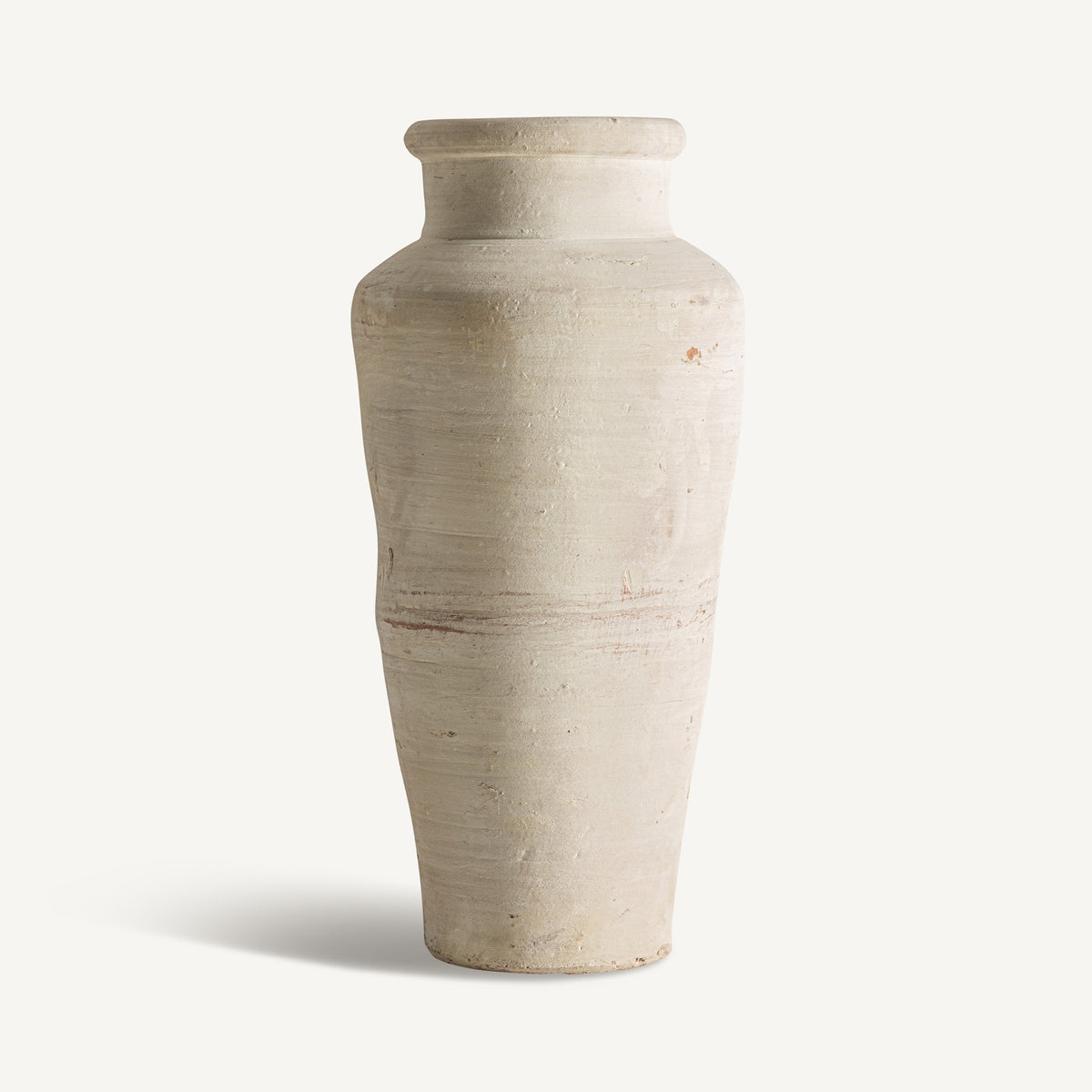 Macetero de arcilla beige Lixus de silueta clásica