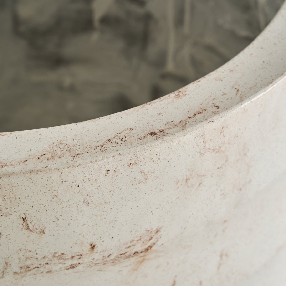 Macetero de terrazo blanco roto Djerba