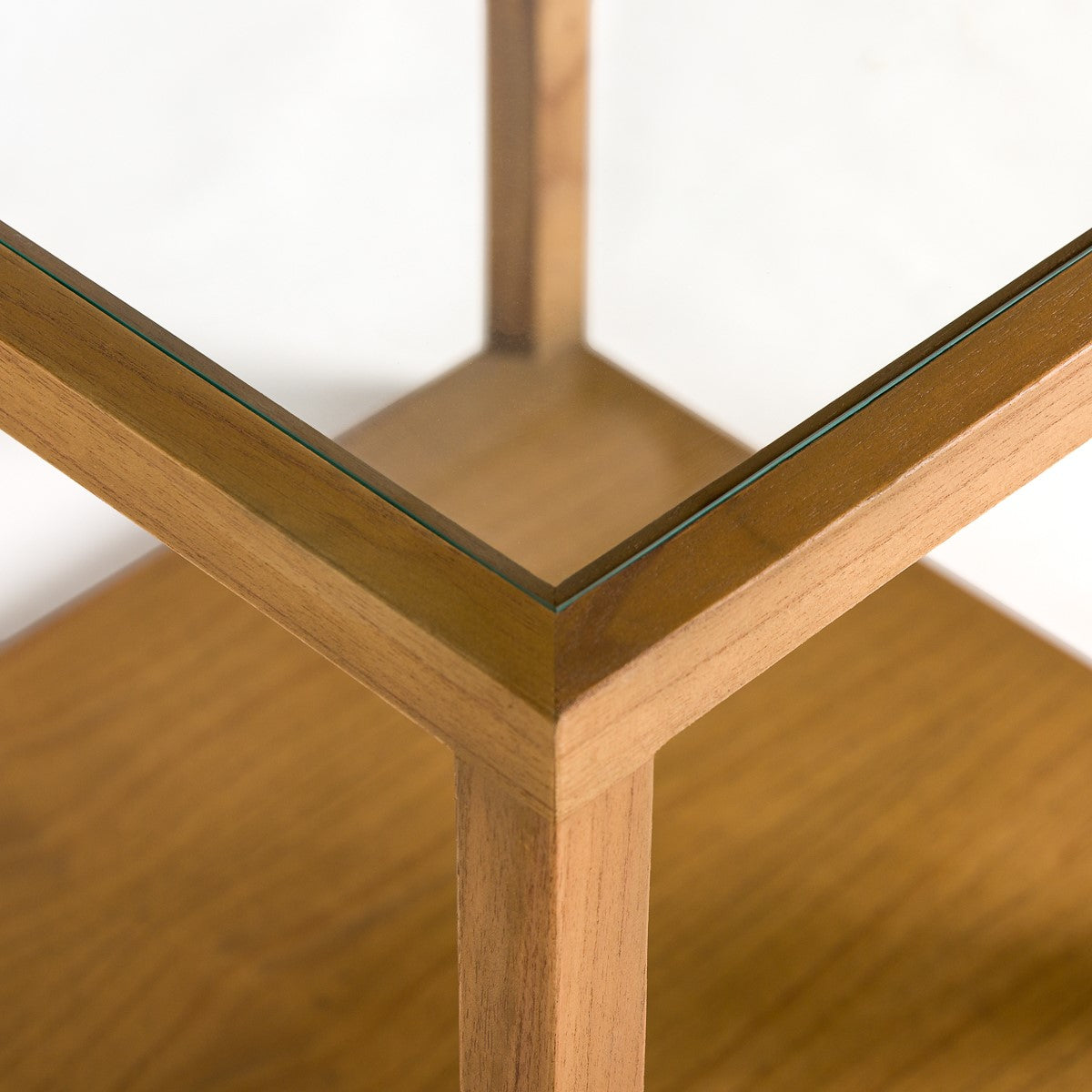 Mesa auxiliar de cristal y madera Piedade