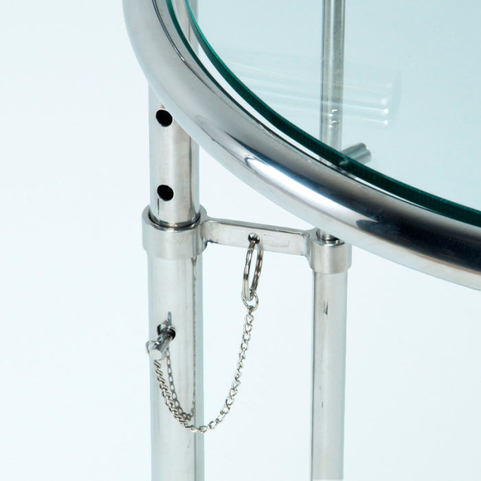 Mesa auxiliar de cristal y metal cromado Spetses