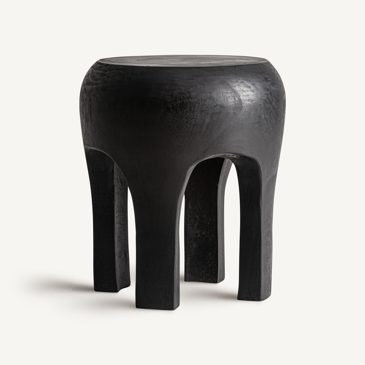 Mesa auxiliar de madera de suar negra Bejaia baja