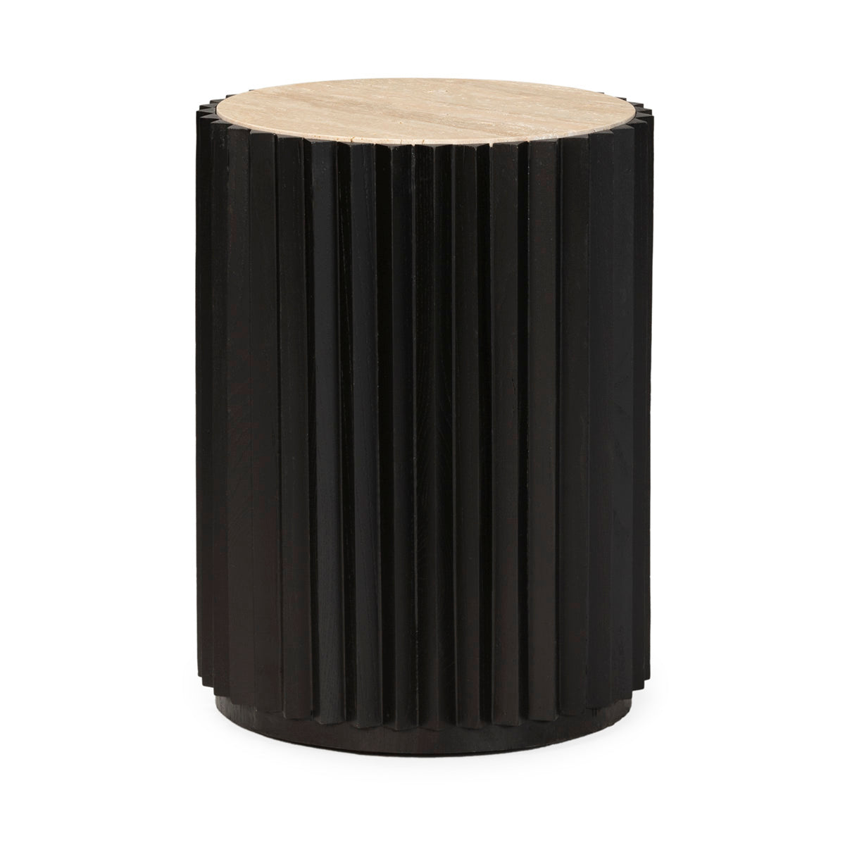 Mesa auxiliar de madera y mármol Milos