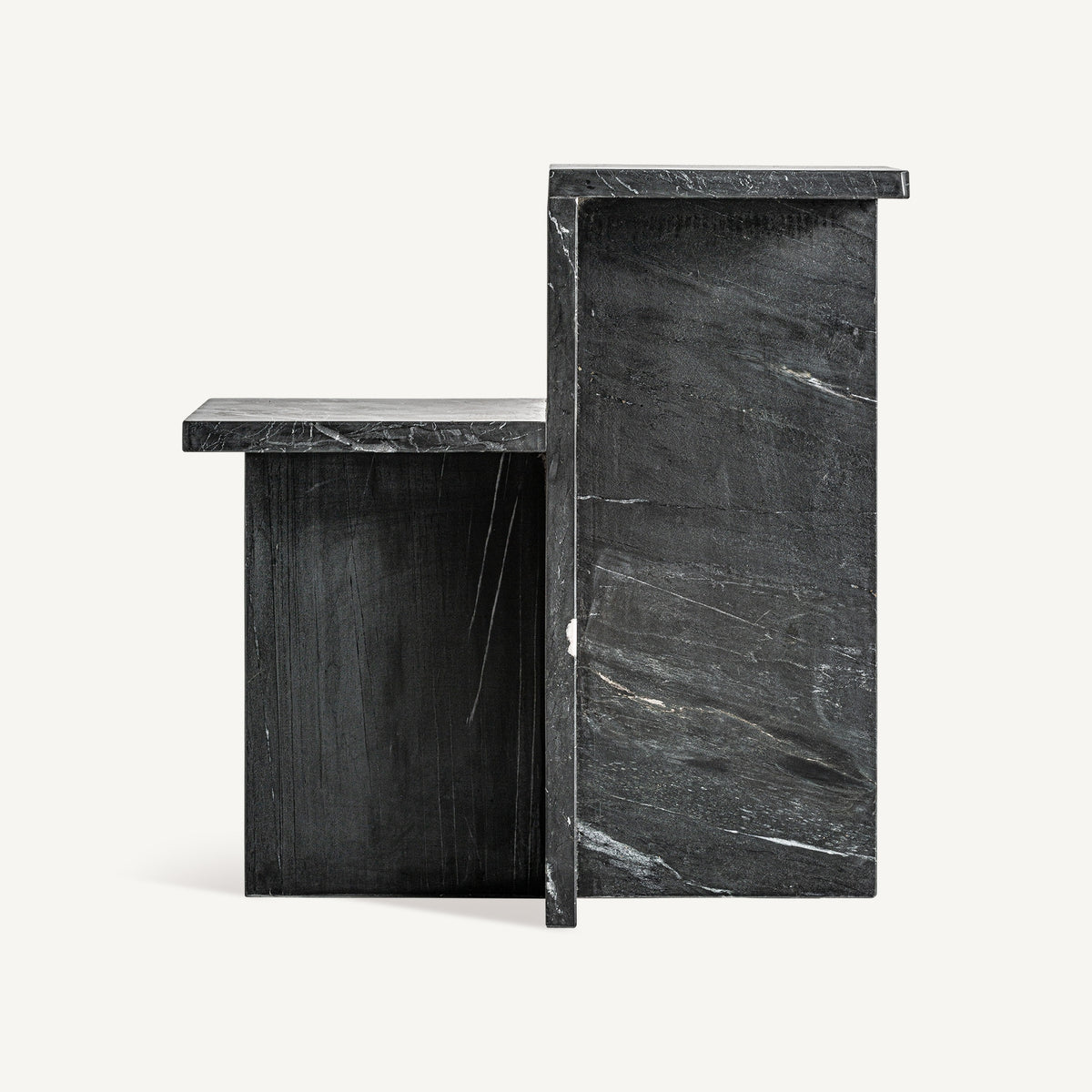 Mesa auxiliar de mármol negro Narciso grande