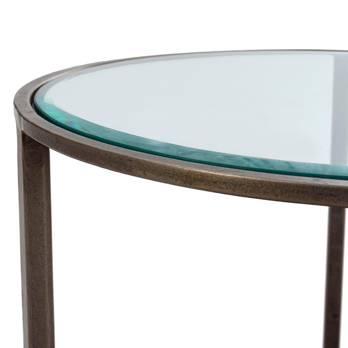 Mesa auxiliar de metal y cristal Faenza