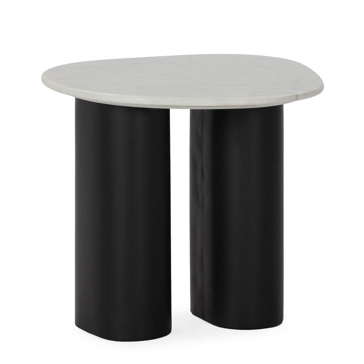 Mesa auxiliar de metal y mármol Pozzuoli