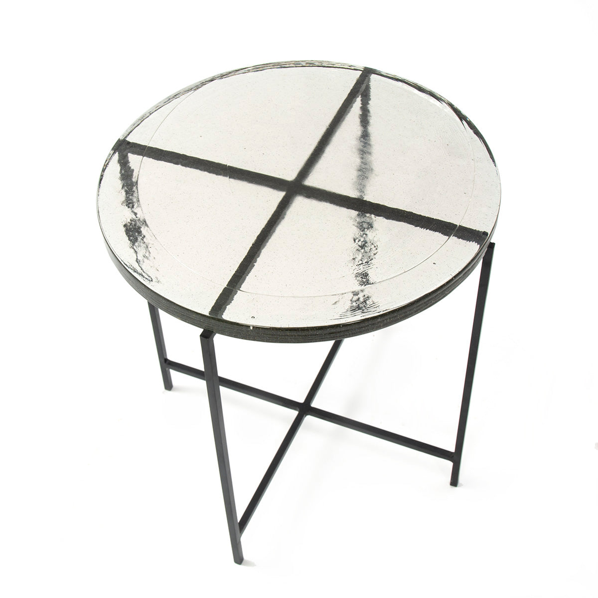 Mesa auxiliar de metal y vidrio Maracena