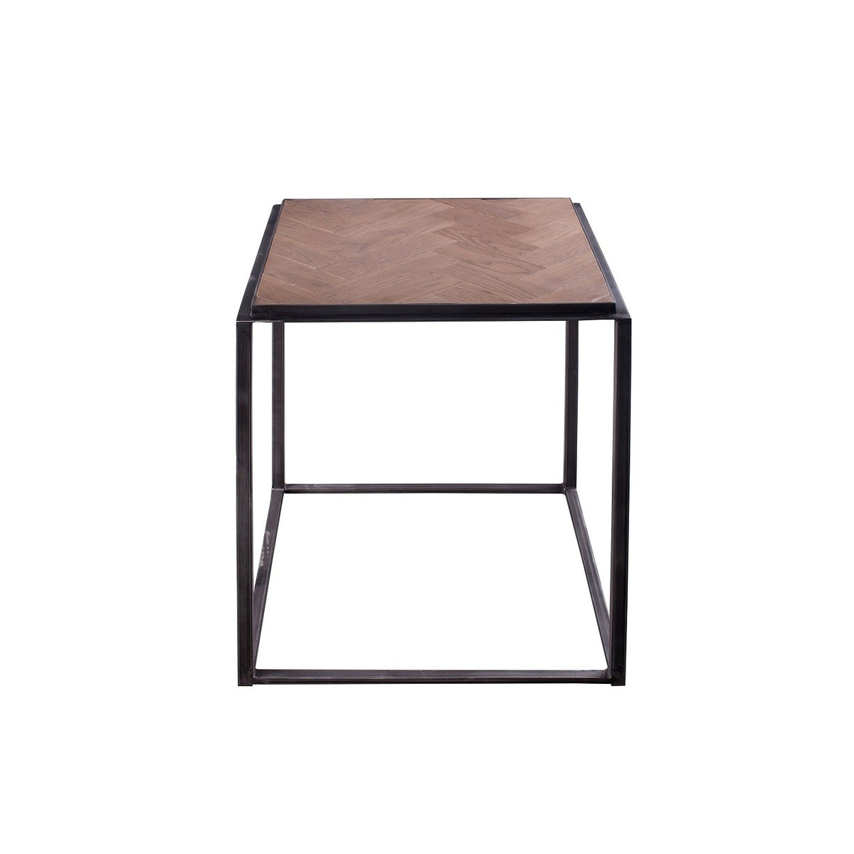 Mesa auxiliar cubo de roble y metal Grazalema
