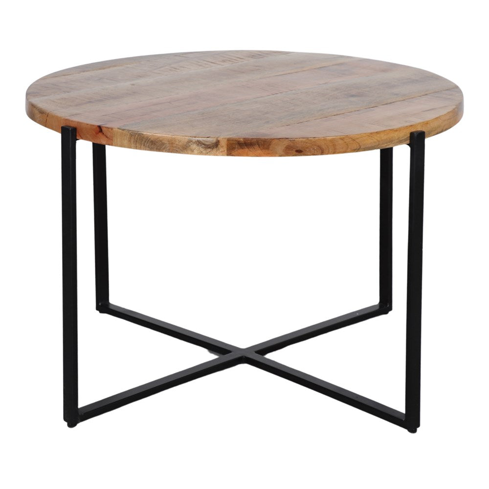 Mesa auxiliar redonda de madera Marcela