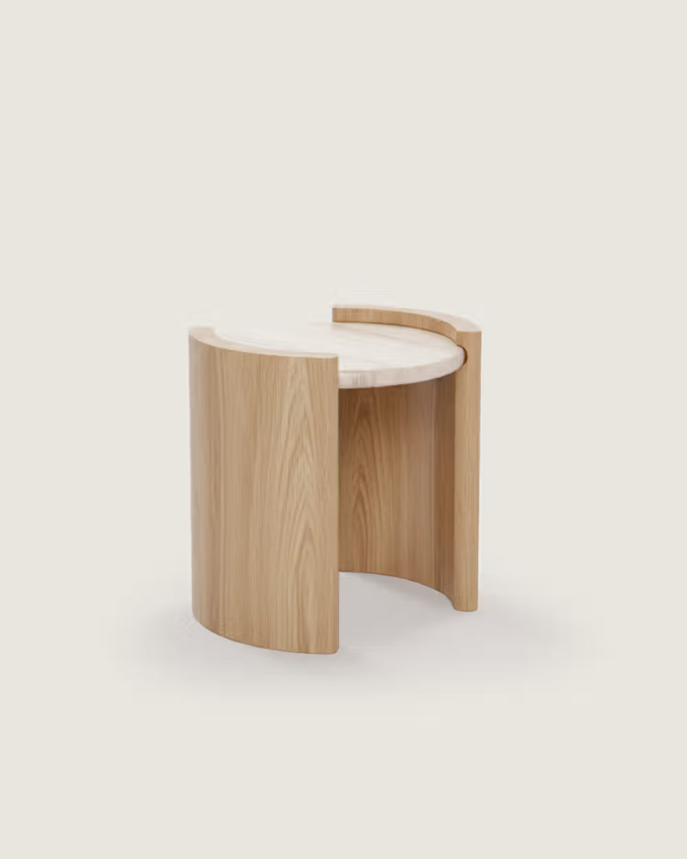 Mesa Auxiliar Volga Roble y Travertino