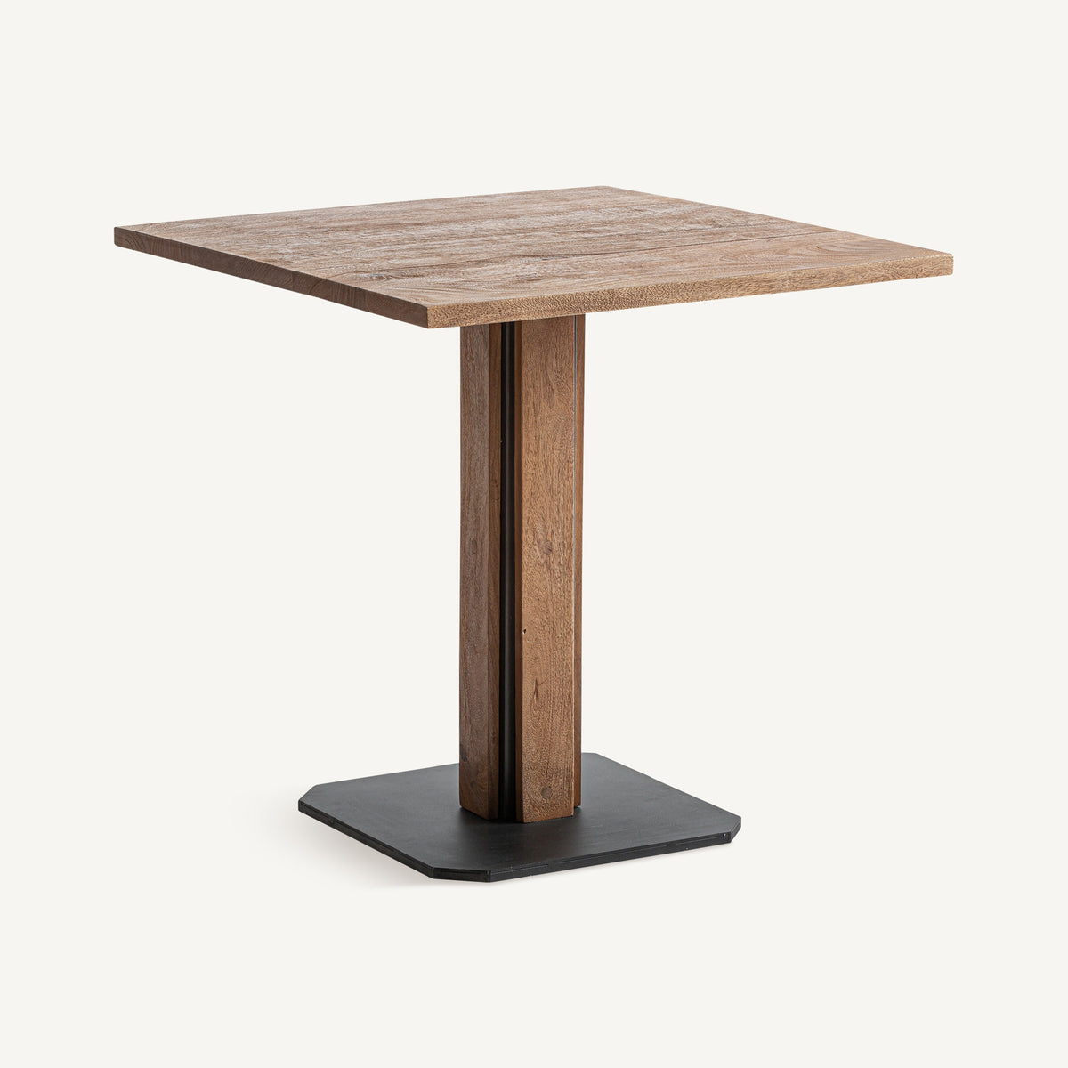 Mesa bistró de mango e hierro Bérchules 75 x 75 cm
