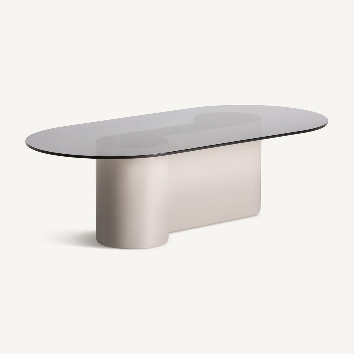 Mesa de centro de cristal y madera lacada Paxos 120 x 60 cm
