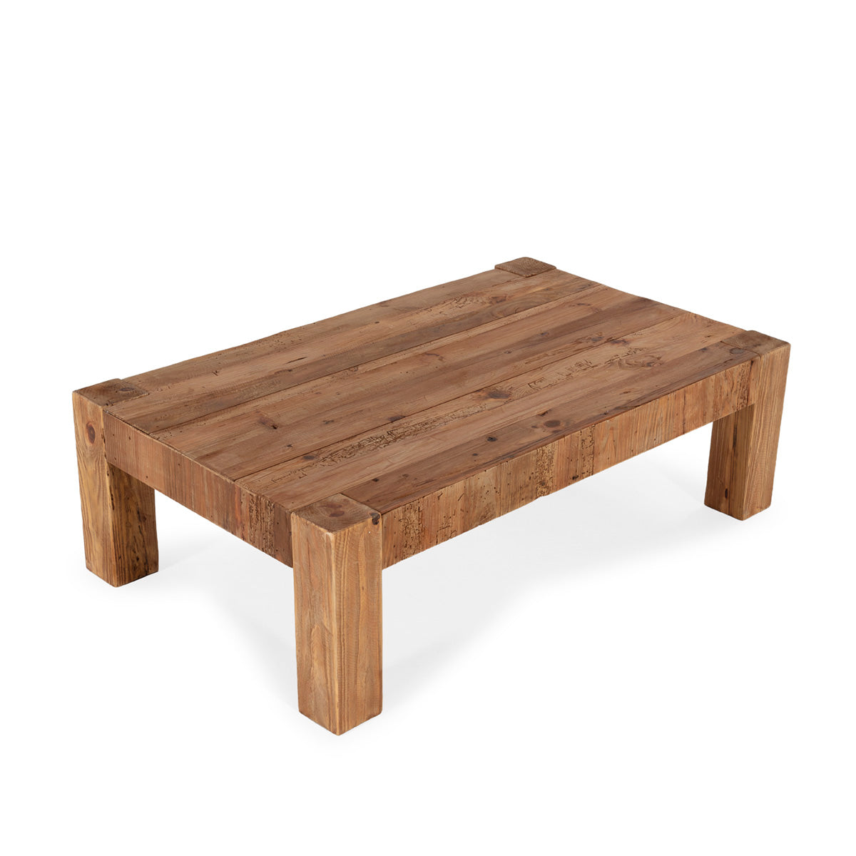 Mesa de centro de madera de pino recuperado Trikala