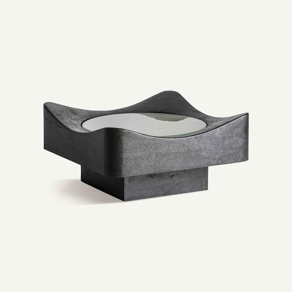 Mesa de centro de mango negro y verde Hergla