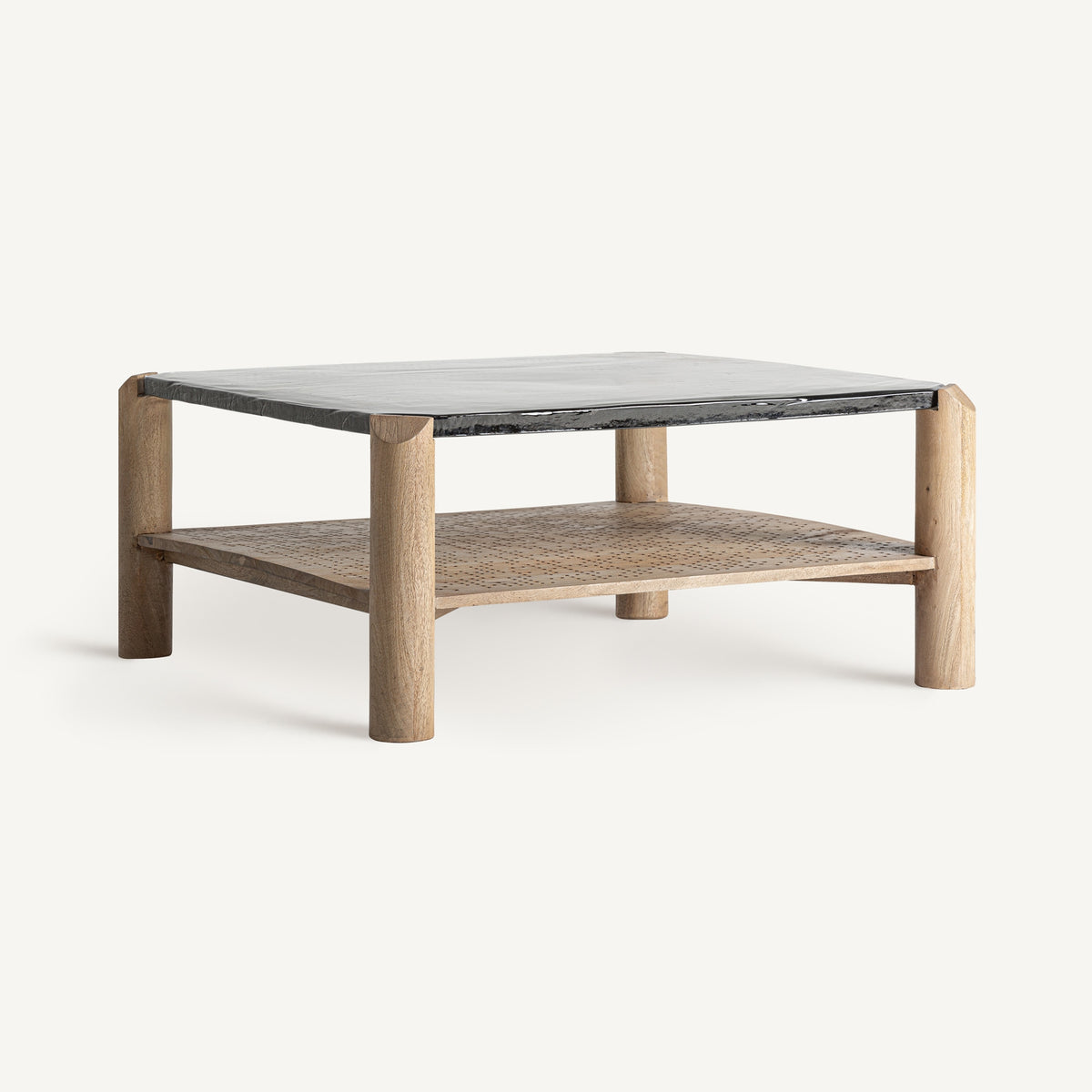 Mesa de centro de mango y vidrio Sapri