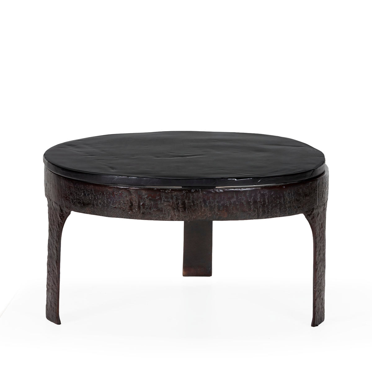 Mesa de centro de metal y vidrio Anzio
