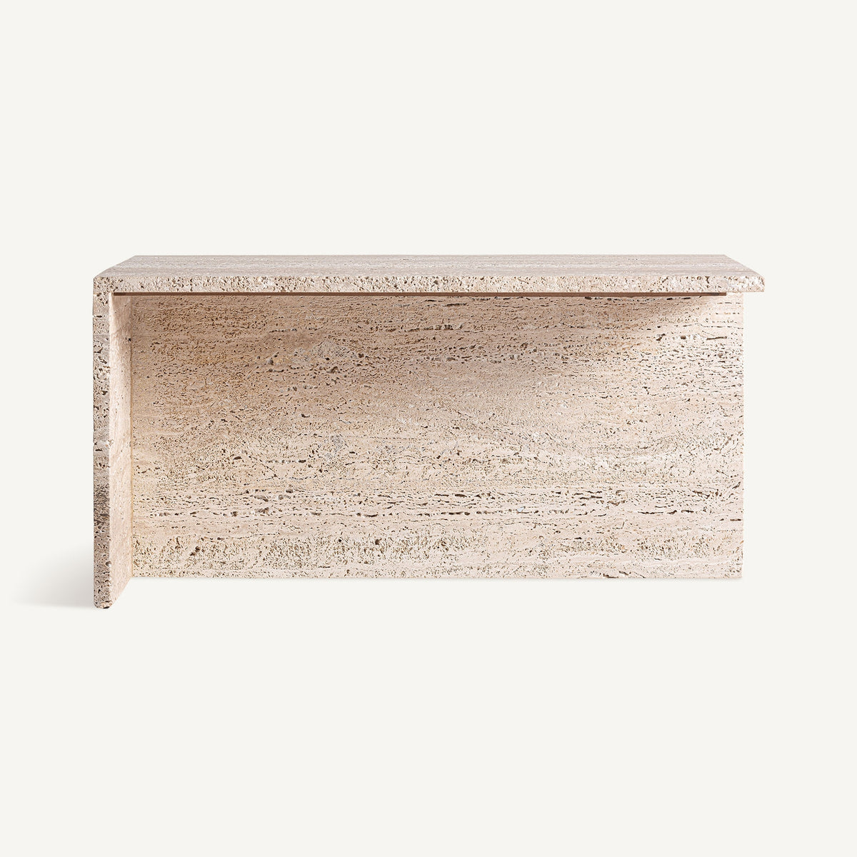 Mesa de centro de travertino Ustica 80 x 50 cm