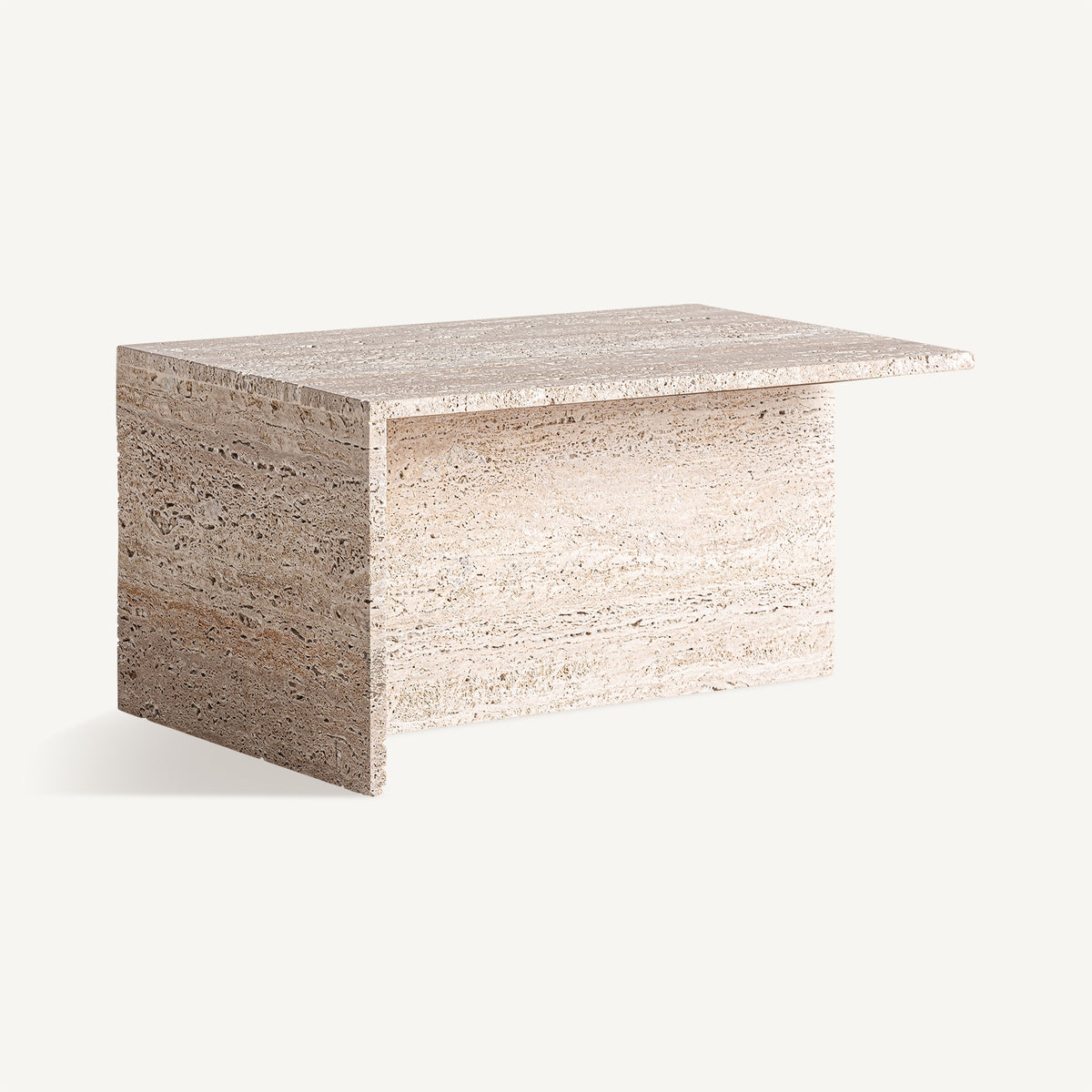 Mesa de centro de travertino Ustica 80 x 50 cm