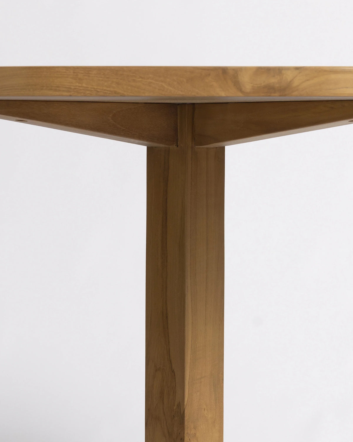 Mesa de comedor de exterior de teca con esquinas redondeadas Rumah