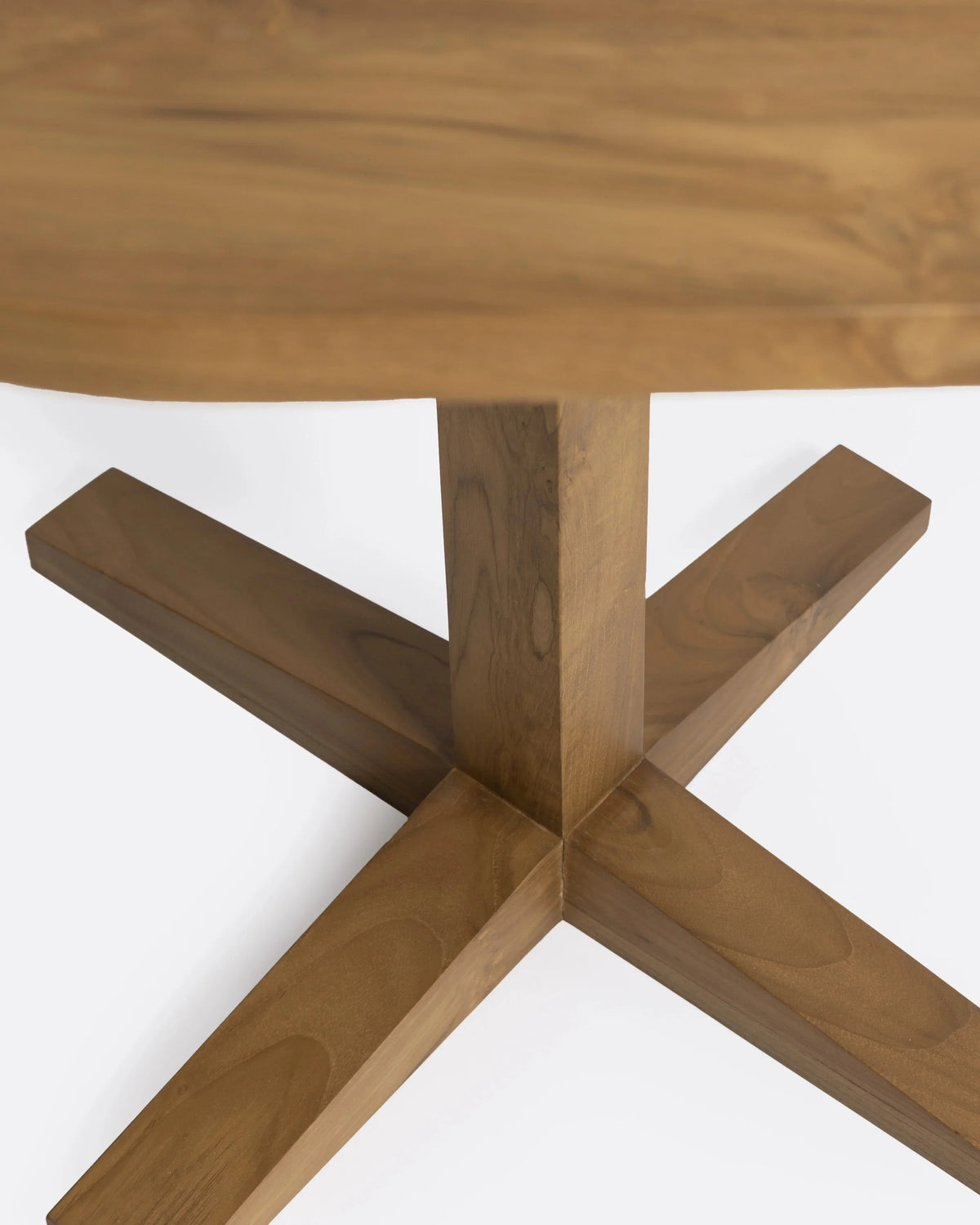 Mesa de comedor de exterior de teca con esquinas redondeadas Rumah