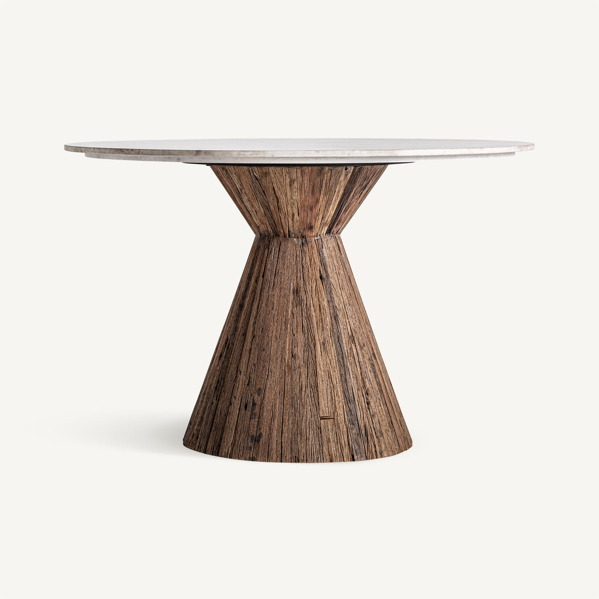 Mesa de comedor de madera tropical y mármol Beires