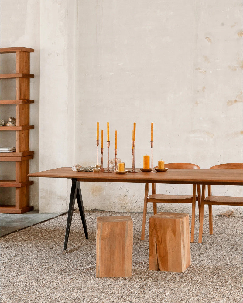 Mesa de comedor de teca reciclada y hierro Capileira