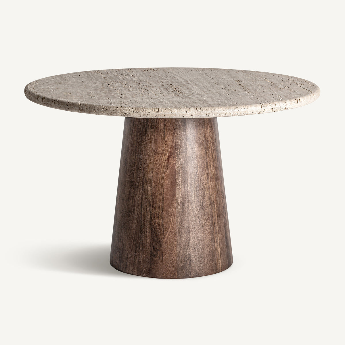 Mesa de comedor de travertino y mango Bentarique
