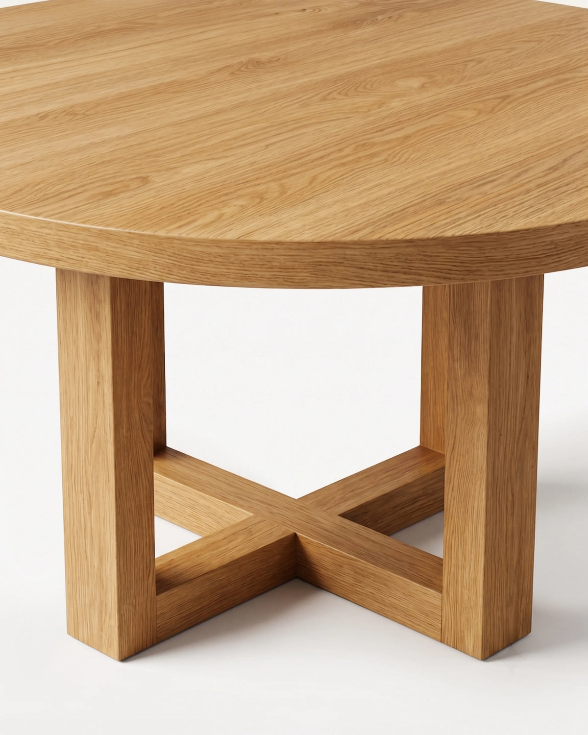 Mesa de comedor redonda de roble Zahara